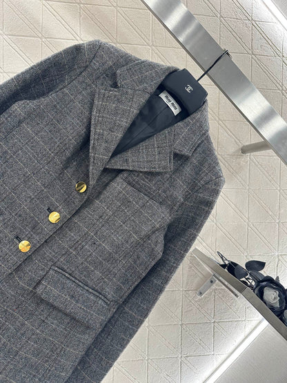 25fw new lapel plaid suit jacket