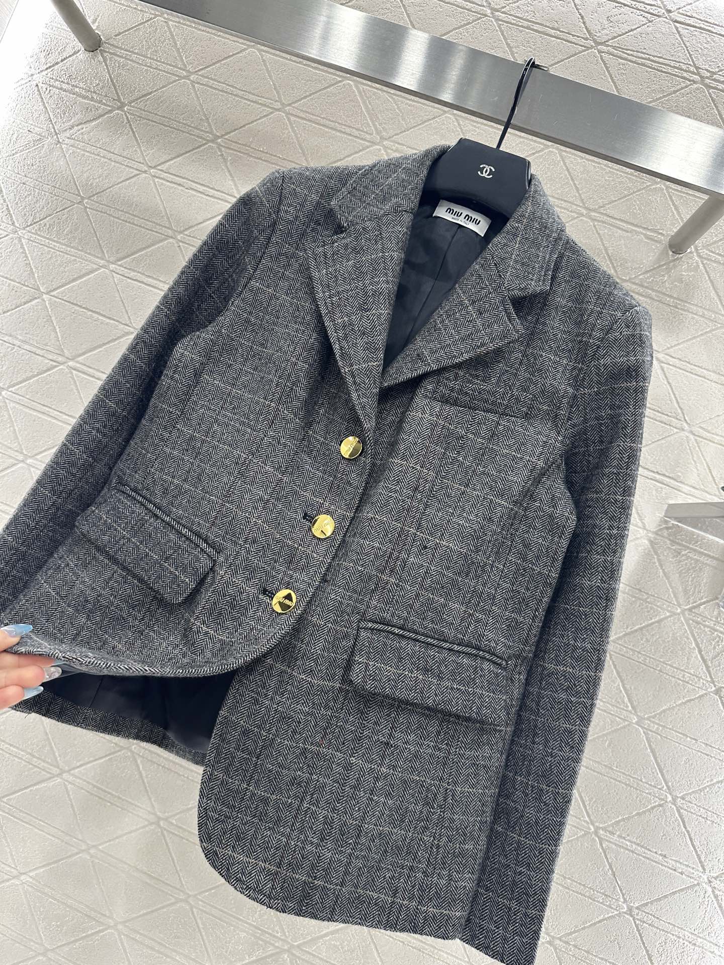 25fw new lapel plaid suit jacket