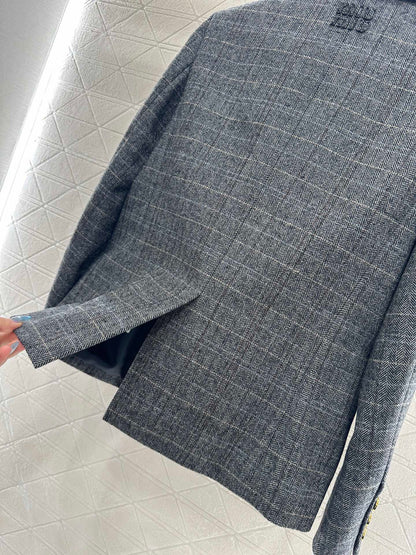 25fw new lapel plaid suit jacket