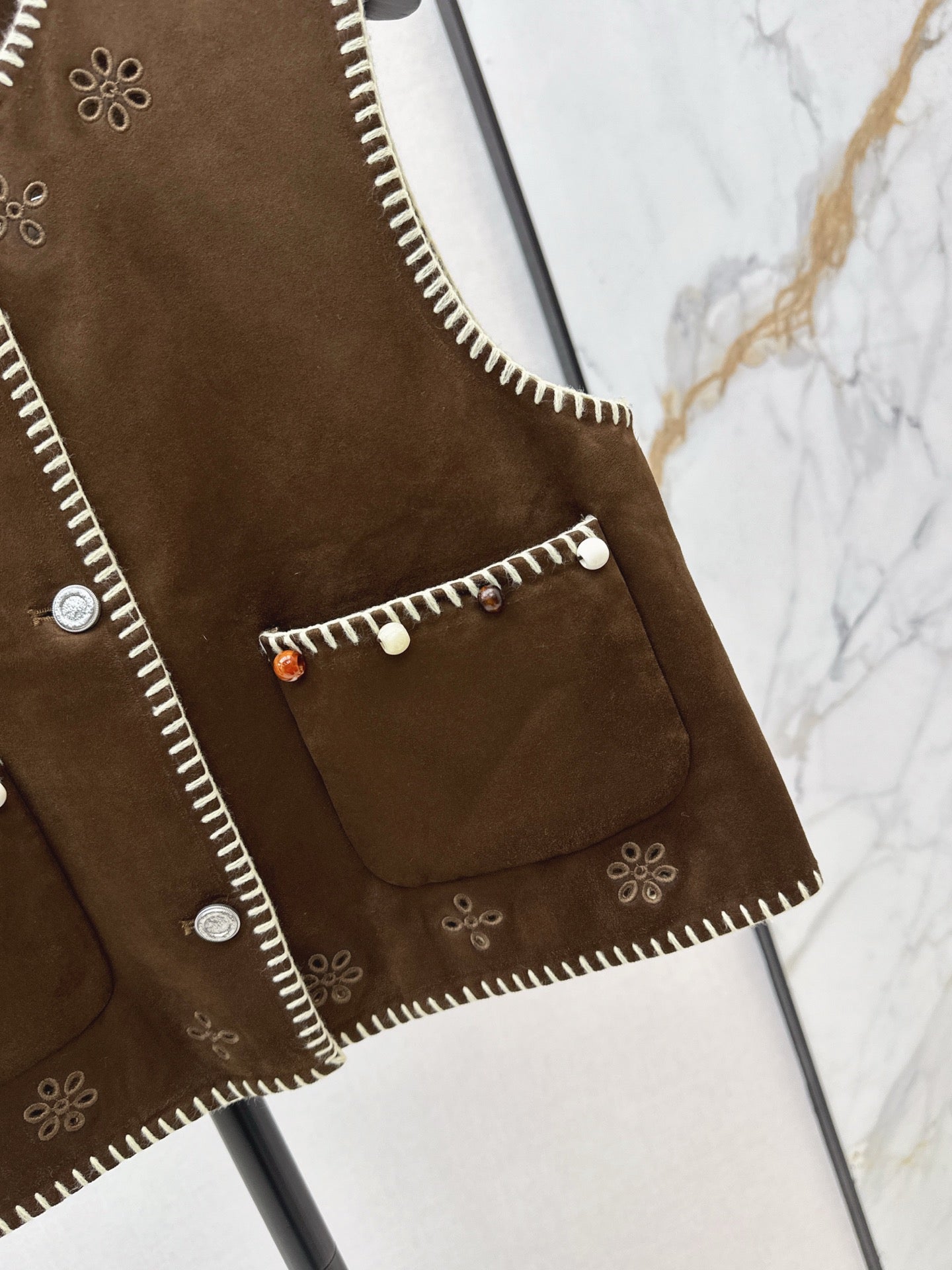 25fw new retro imitation suede vest