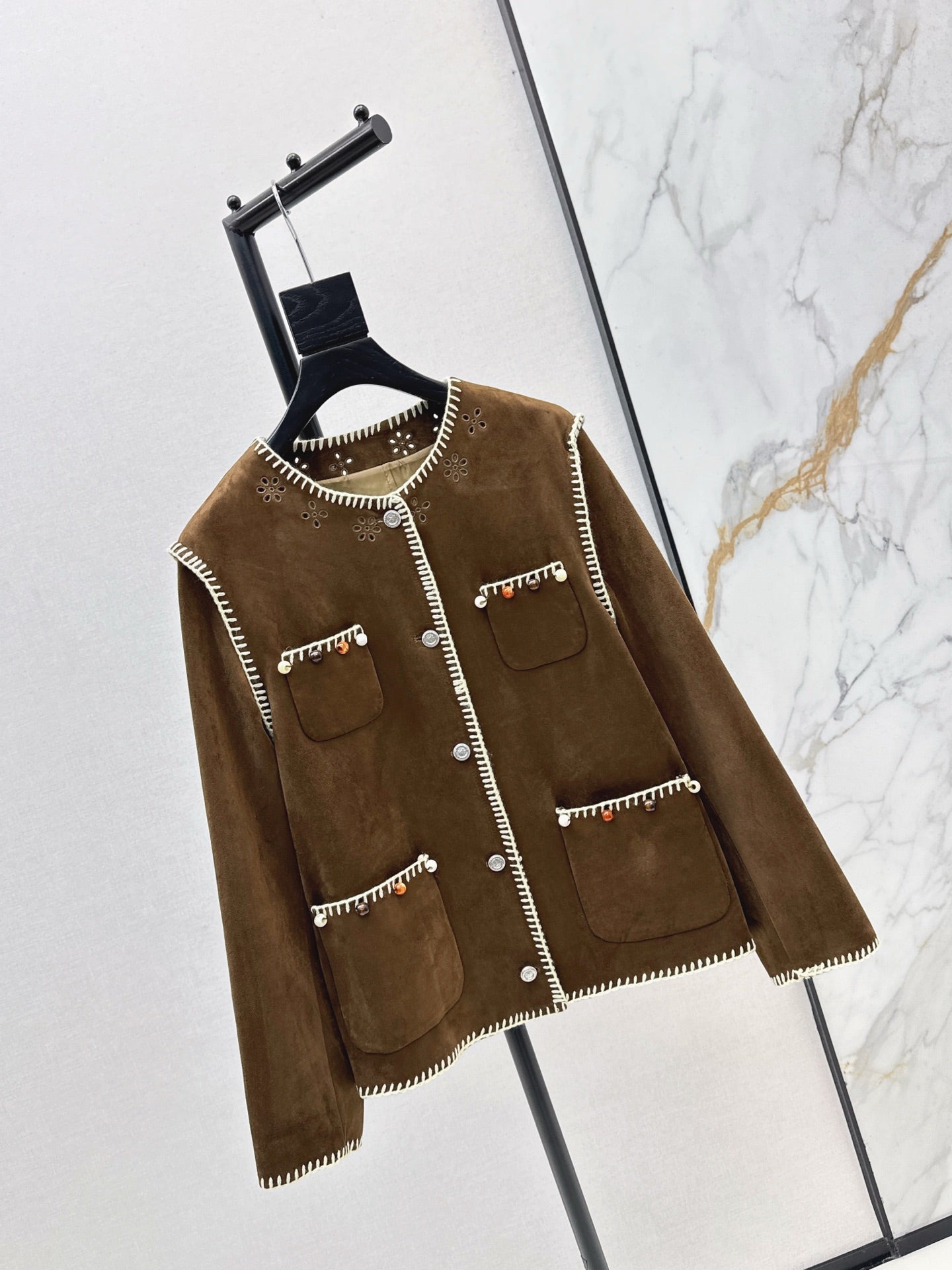 25fw new retro imitation suede jacket
