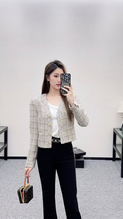 25fw new V-neck woven jacket