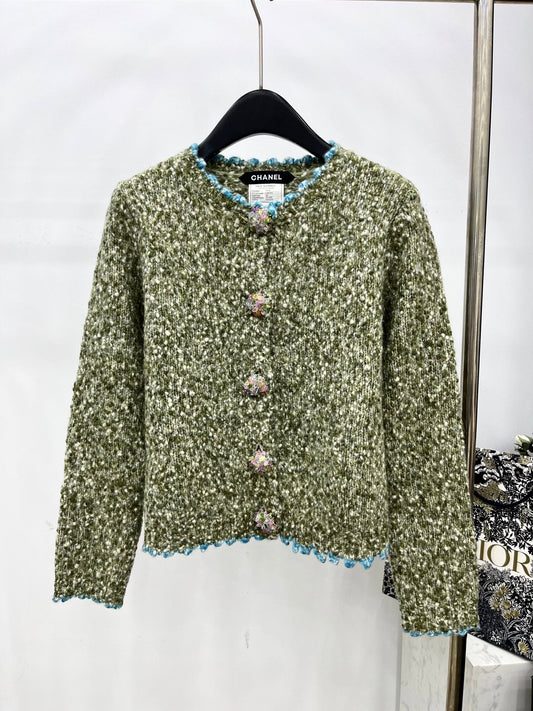 25 Handmade large diamond button cashmere cardigan