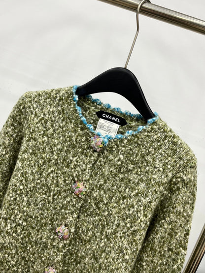 25 Handmade large diamond button cashmere cardigan