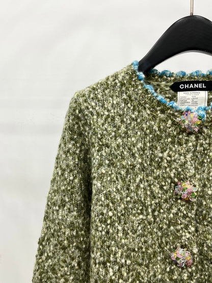 25 Handmade large diamond button cashmere cardigan