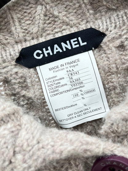 25 Fried Dough Twists hook lapel cashmere cardigan