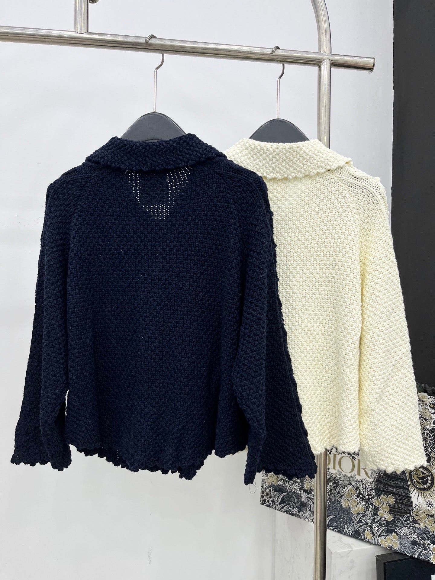 25 Heavy industry crochet lapel cashmere cardigan