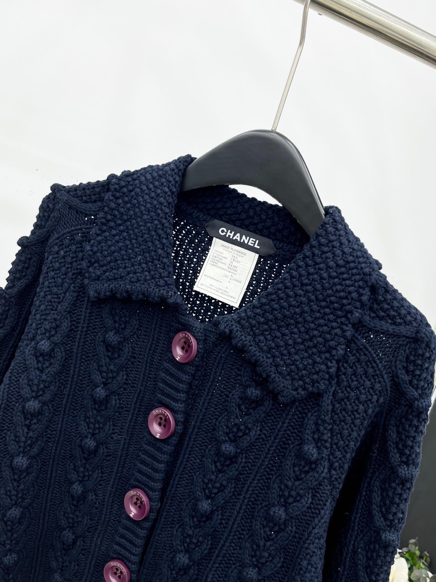 25 Heavy industry crochet lapel cashmere cardigan