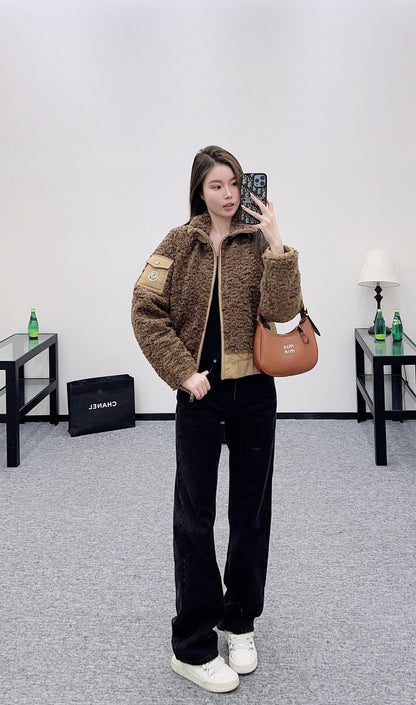 25 Teddy plush zipper down jacket