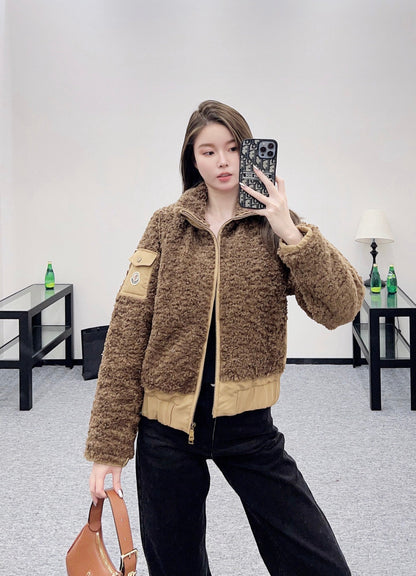 25 Teddy plush zipper down jacket