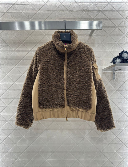 25 Teddy plush zipper down jacket