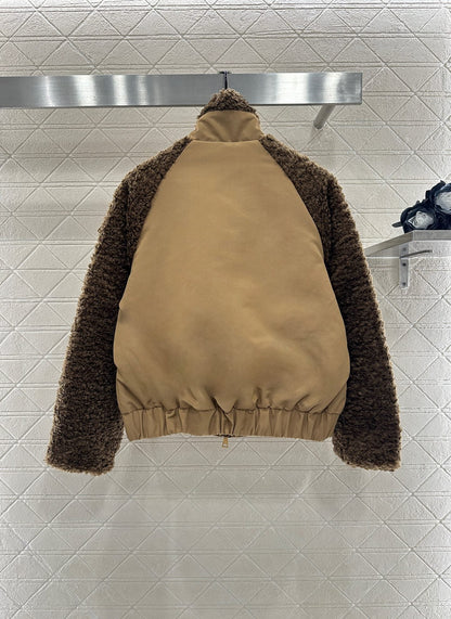 25 Teddy plush zipper down jacket