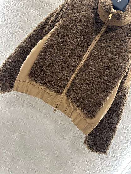 25 Teddy plush zipper down jacket