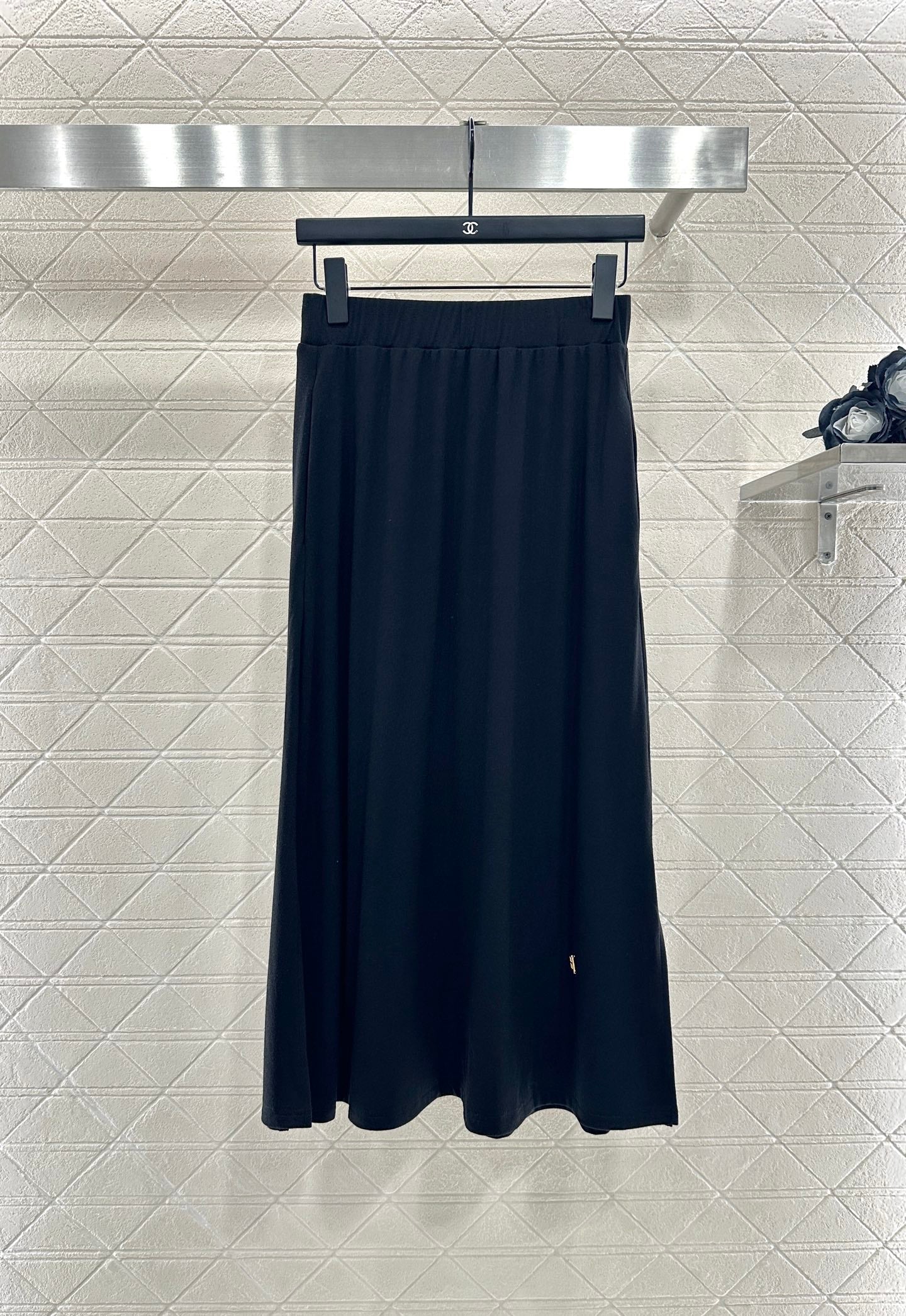 25 Fake two round neck long sleeved+half skirt set