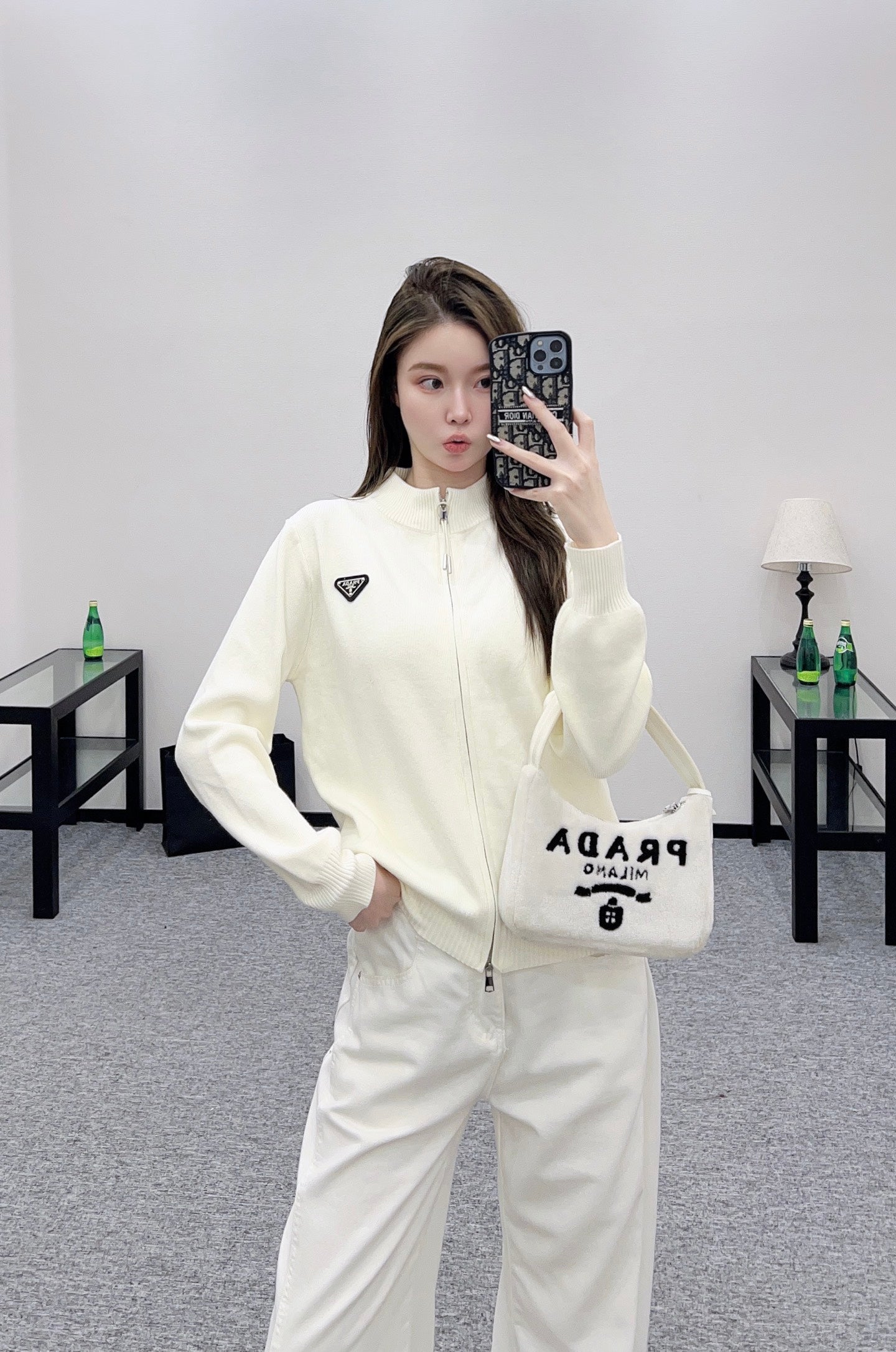 25 Zipper knitted wool jacket