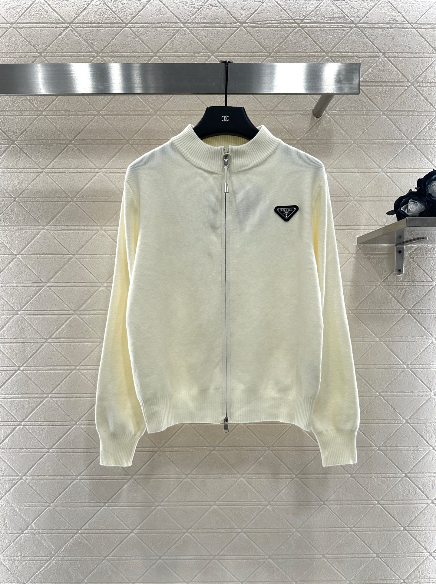 25 Zipper knitted wool jacket