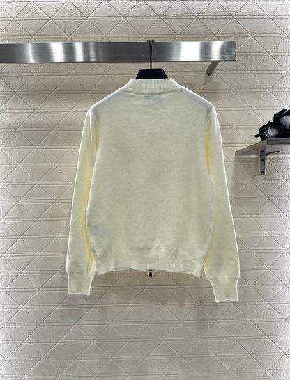 25 Zipper knitted wool jacket