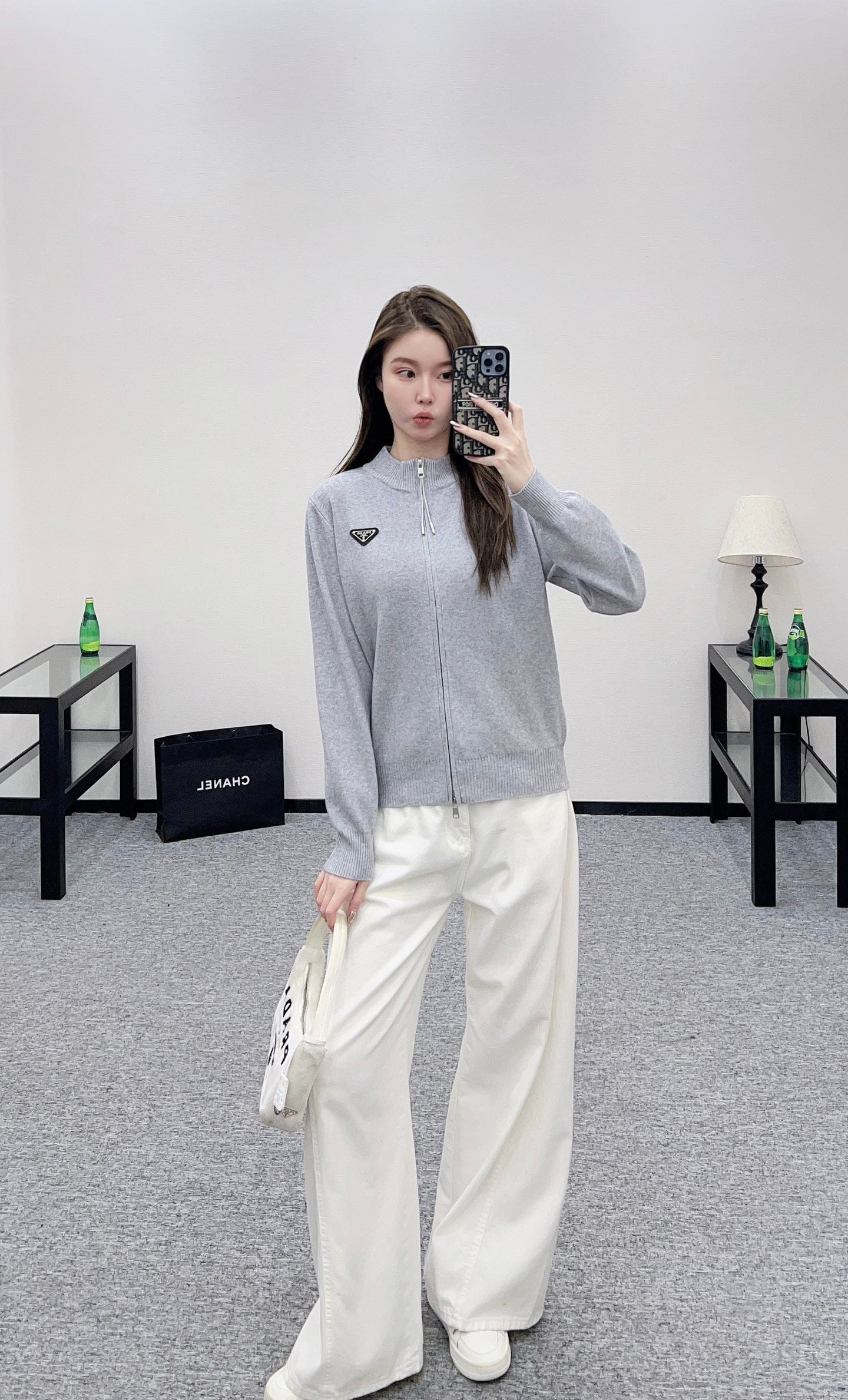 25 Zipper knitted wool jacket