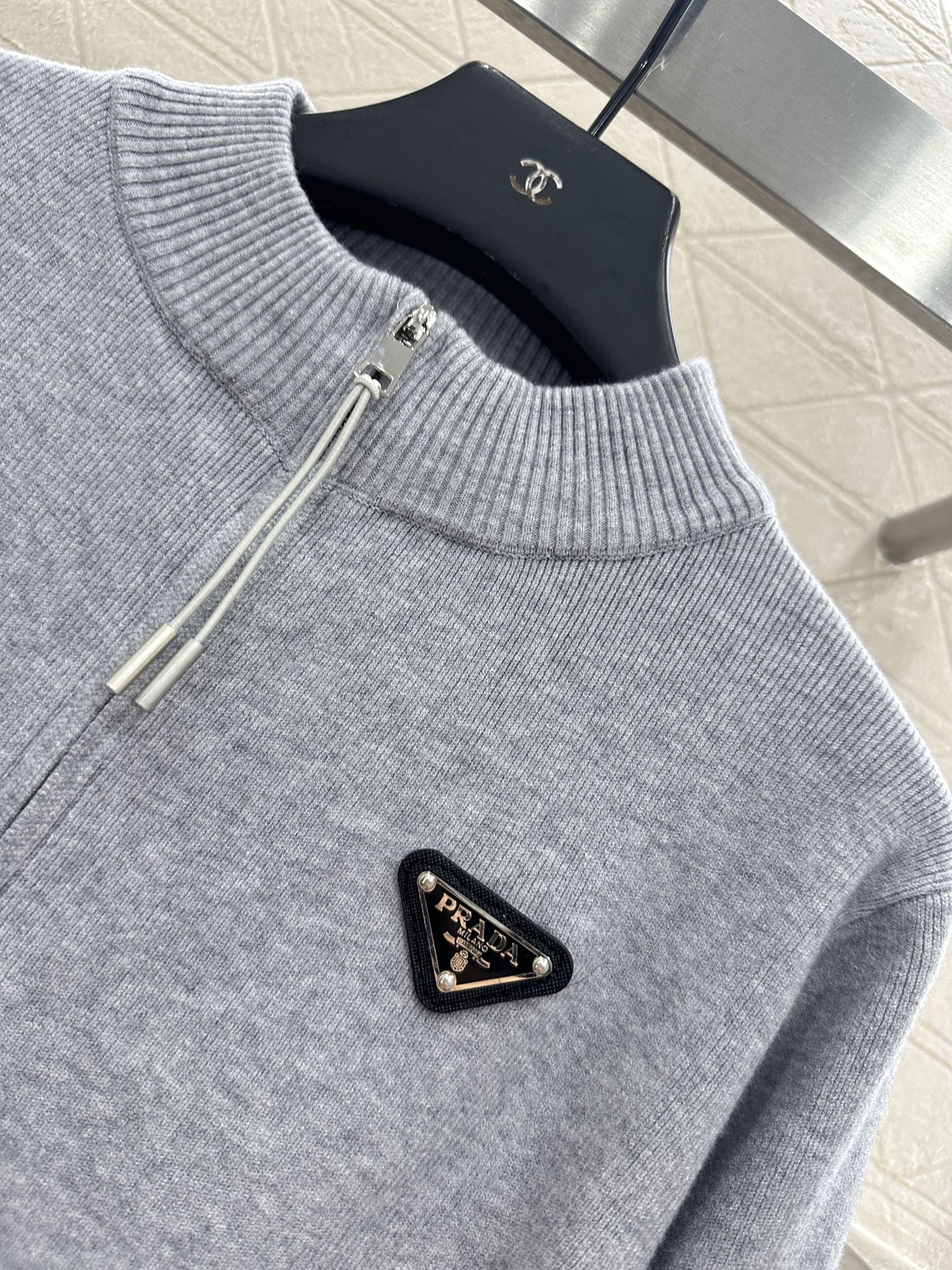 25 Zipper knitted wool jacket