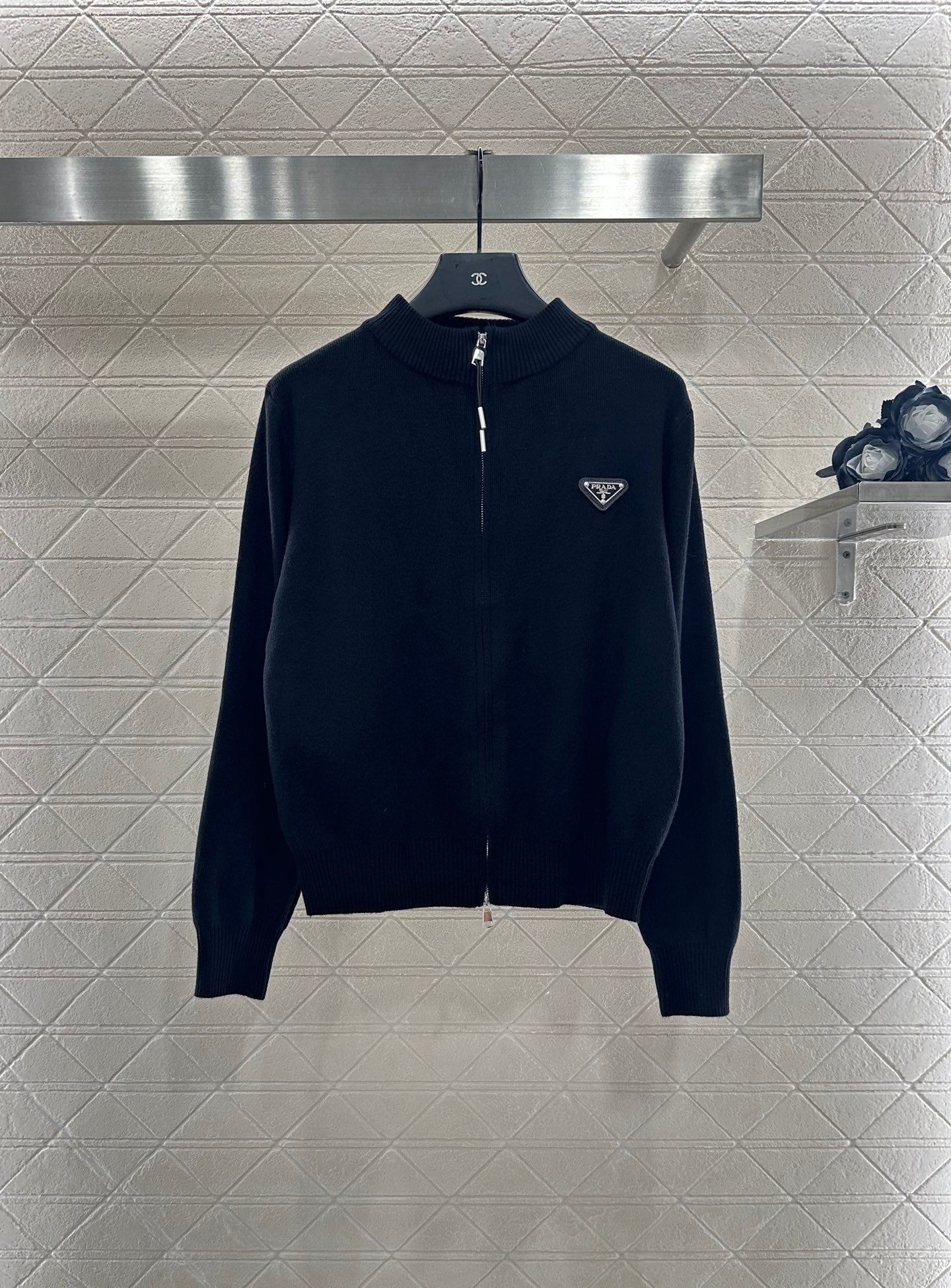 25 Zipper knitted wool jacket