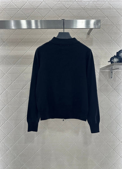 25 Zipper knitted wool jacket