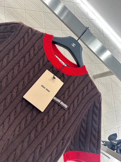 25 Fried Dough Twists letter knitting wool short sleeve