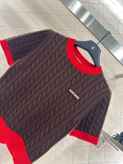 25 Fried Dough Twists letter knitting wool short sleeve