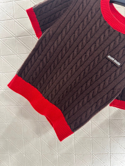 25 Fried Dough Twists letter knitting wool short sleeve