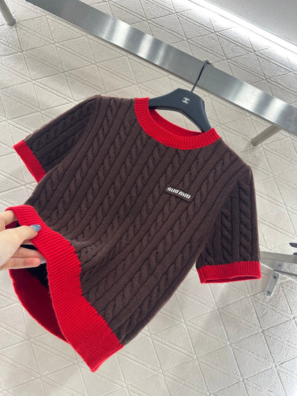 25 Fried Dough Twists letter knitting wool short sleeve