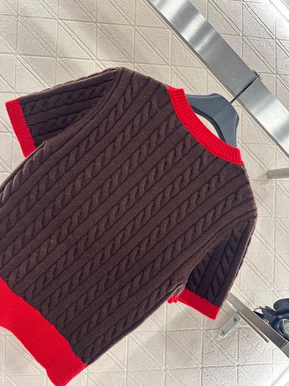 25 Fried Dough Twists letter knitting wool short sleeve