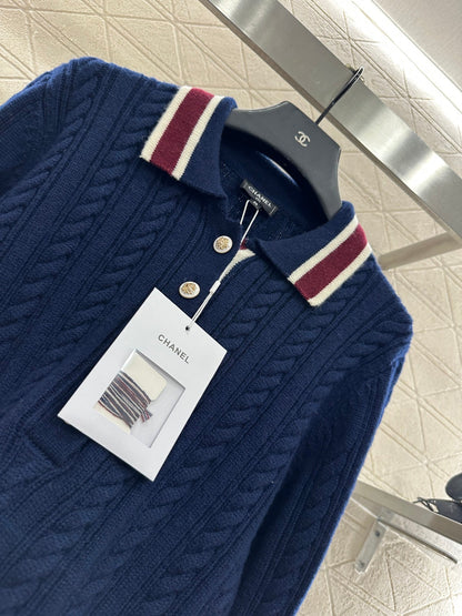 25 Collar Knitted Top, Short Skirt, Cashmere Set