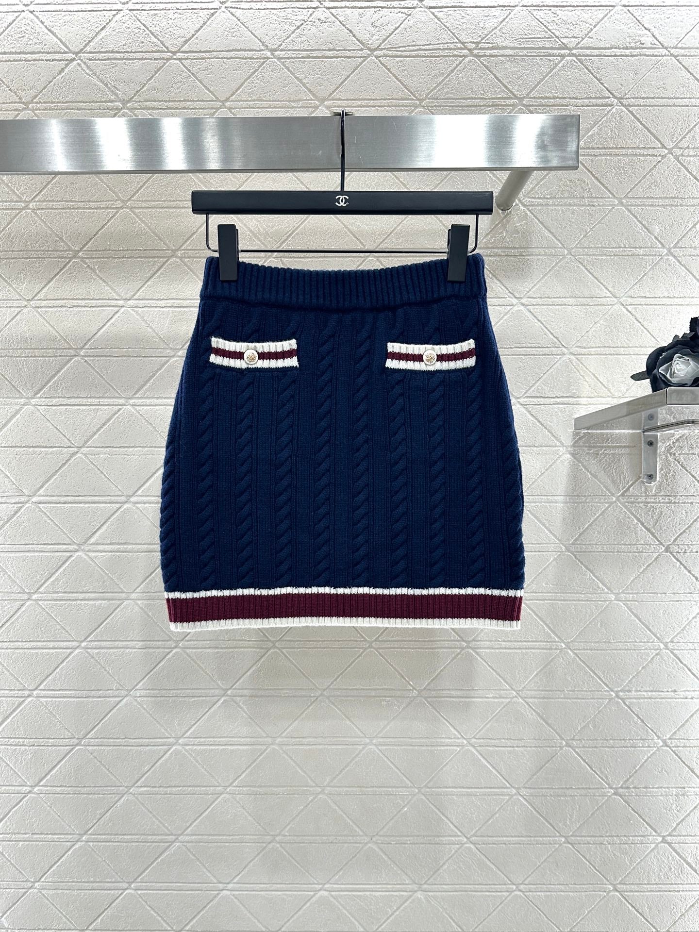 25 Collar Knitted Top, Short Skirt, Cashmere Set