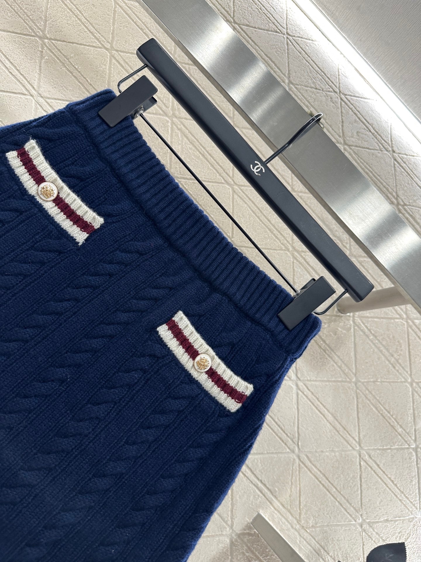 25 Collar Knitted Top, Short Skirt, Cashmere Set