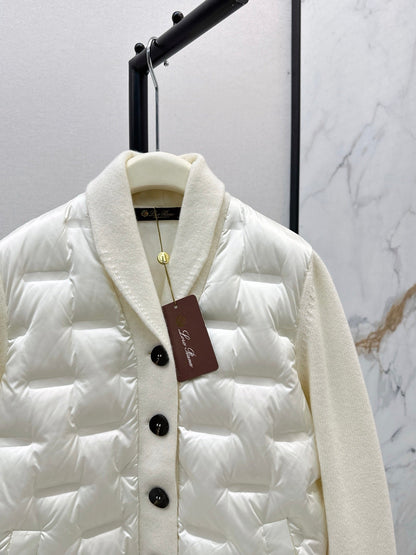 25 New knitted spliced goose down jacket