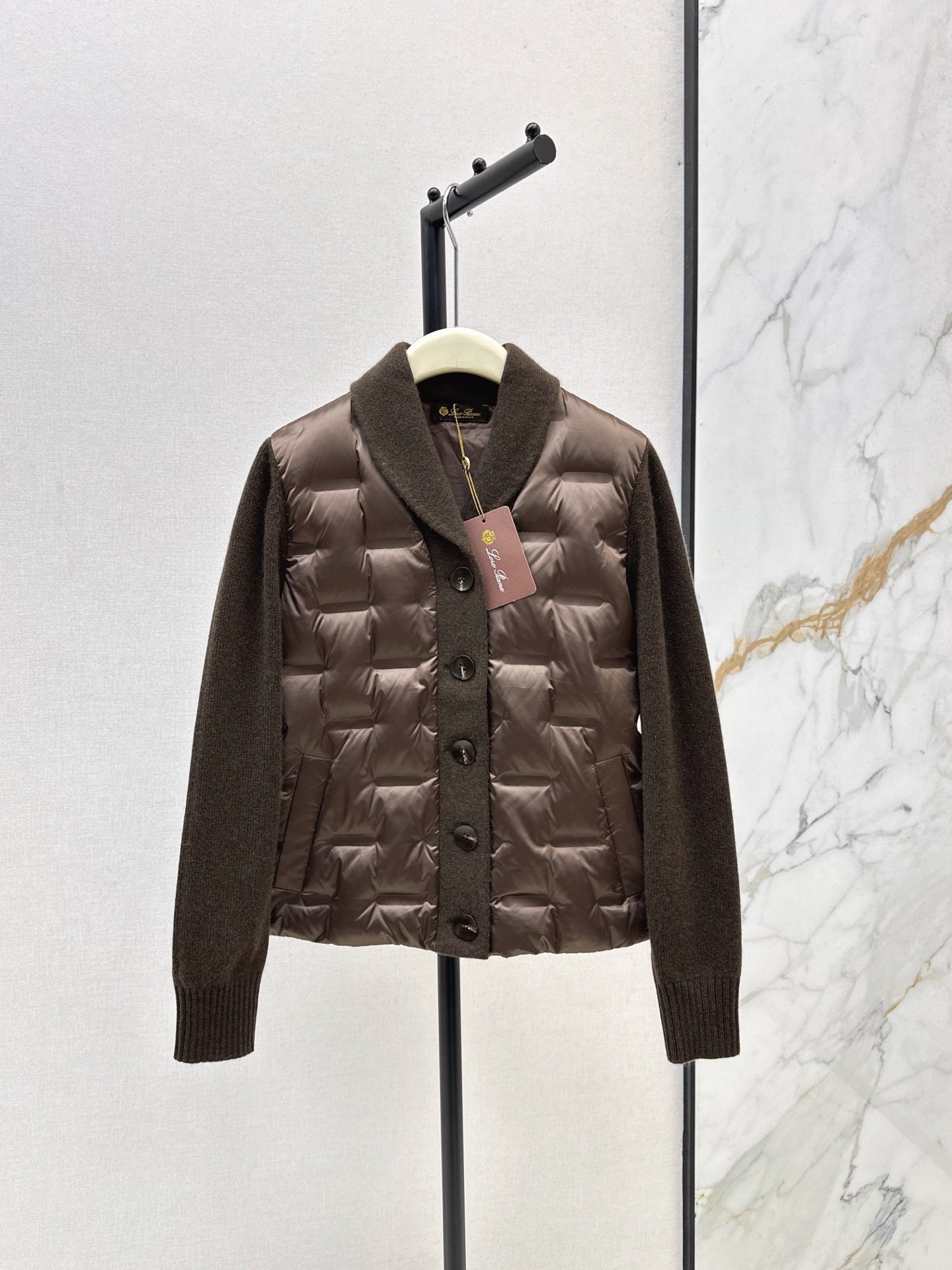 25 New knitted spliced goose down jacket