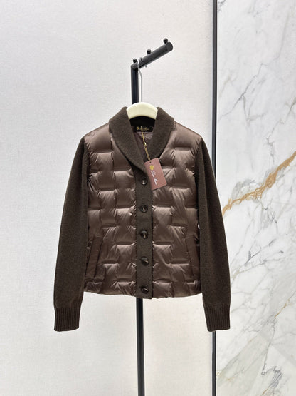 25 New knitted spliced goose down jacket