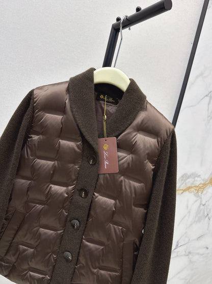 25 New knitted spliced goose down jacket