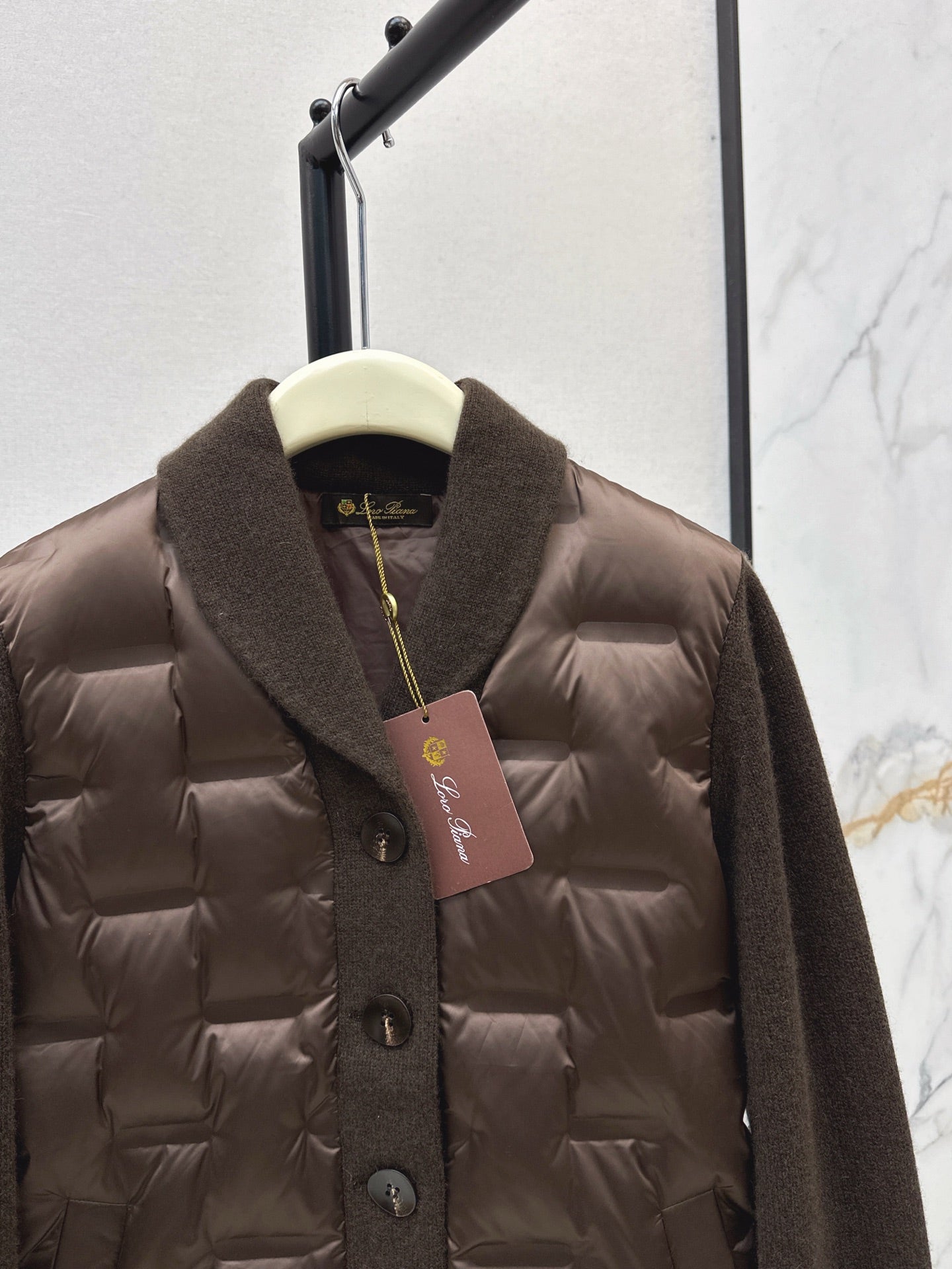 25 New knitted spliced goose down jacket