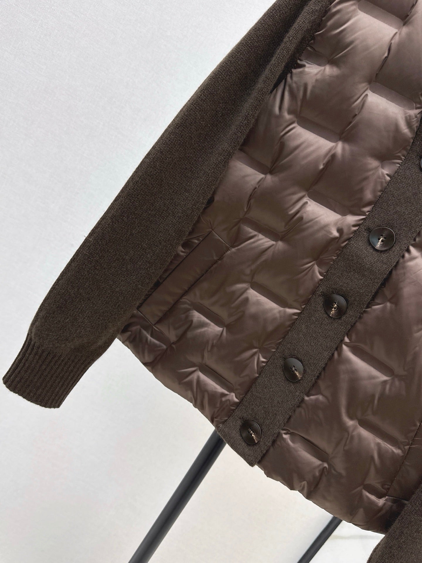 25 New knitted spliced goose down jacket