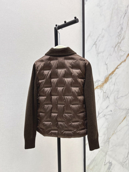 25 New knitted spliced goose down jacket