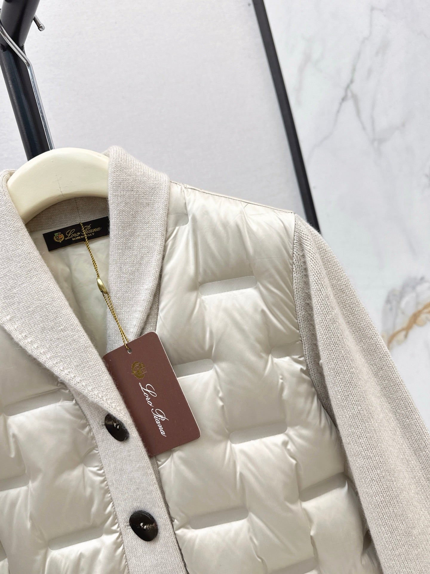 25 New knitted spliced goose down jacket