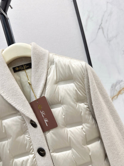 25 New knitted spliced goose down jacket