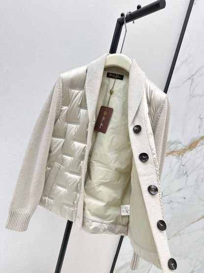 25 New knitted spliced goose down jacket