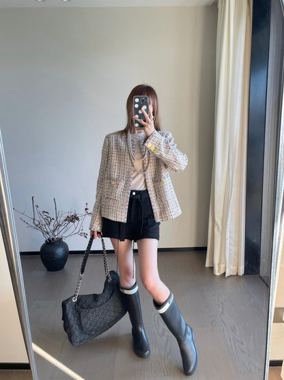 25 New woven woolen woolen woolen coat