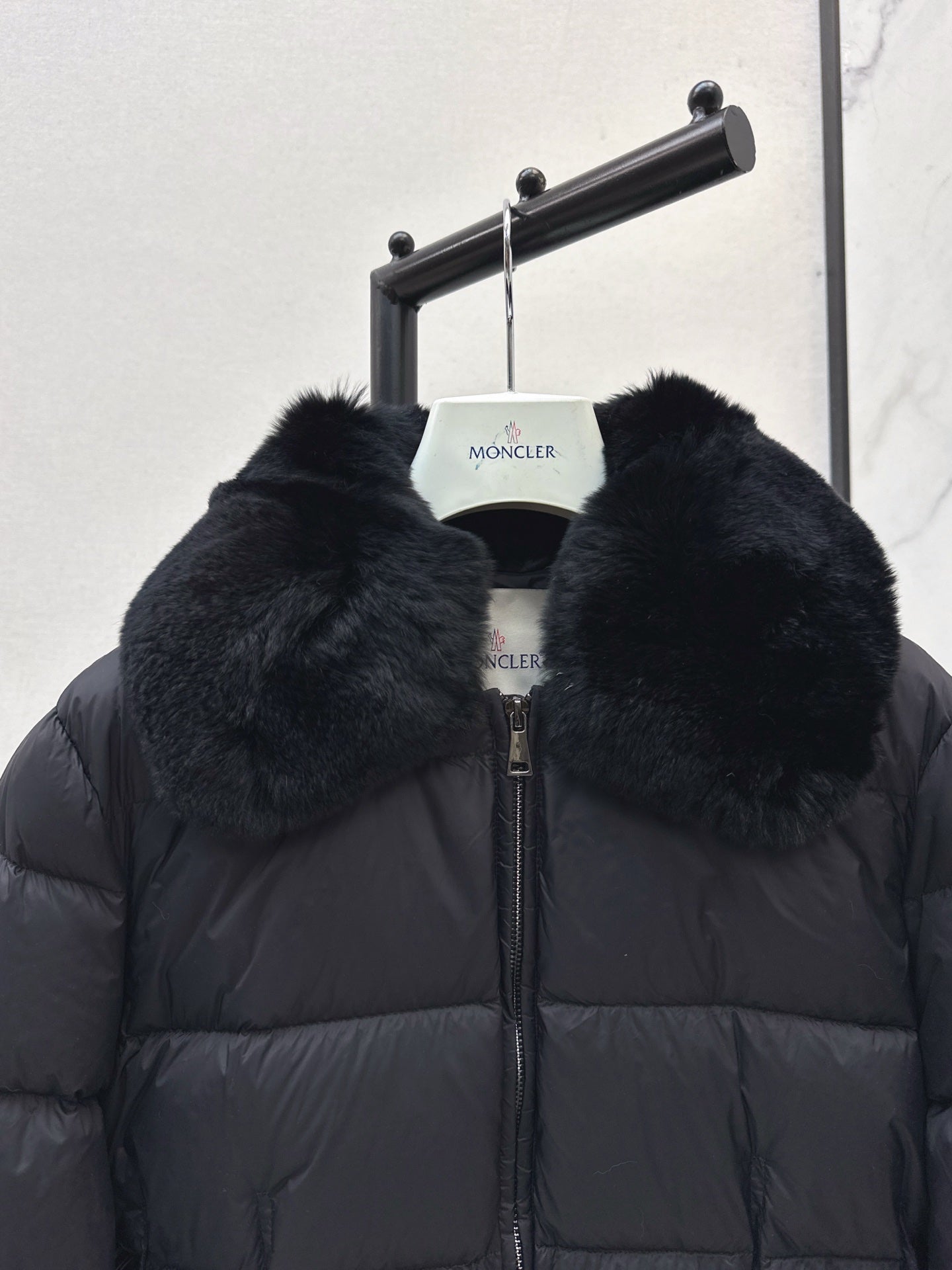 25 New Otter Rabbit fur collar zipper down jacket