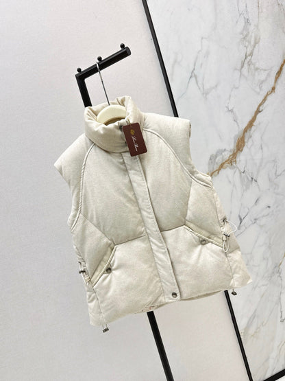 25 New drawstring waistband woolen down vest jacket