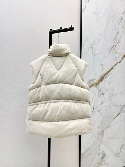 25 New drawstring waistband woolen down vest jacket