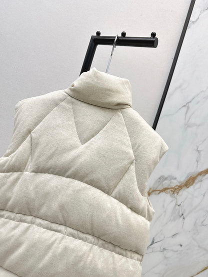 25 New drawstring waistband woolen down vest jacket