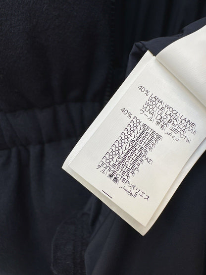 25 New drawstring waistband woolen down jacket(NAVY/BROWN)