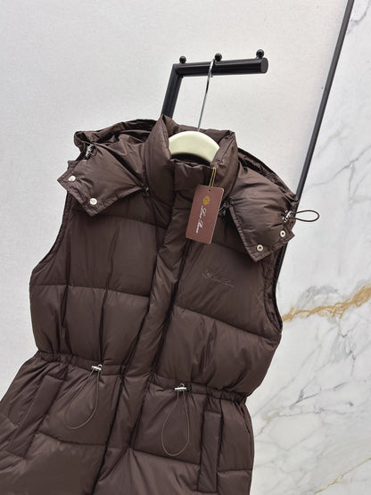25 New drawstring waistband down vest jacket